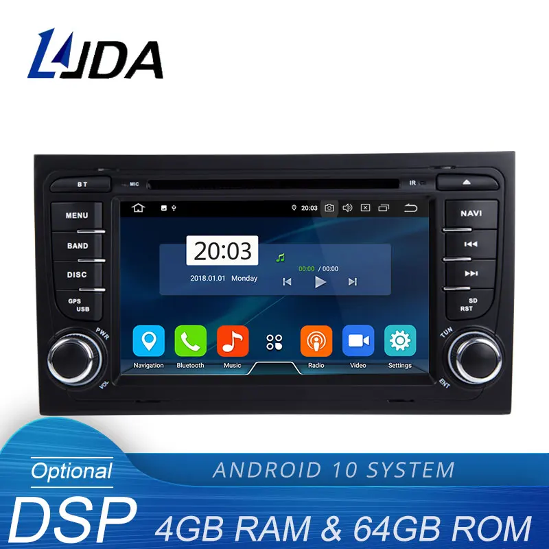 GPS навигатор LJDA 2 din для Audi A4 S4 RS4 2002 2003 2004 2005 2006 2007 2008 автомобильный DVD плеер