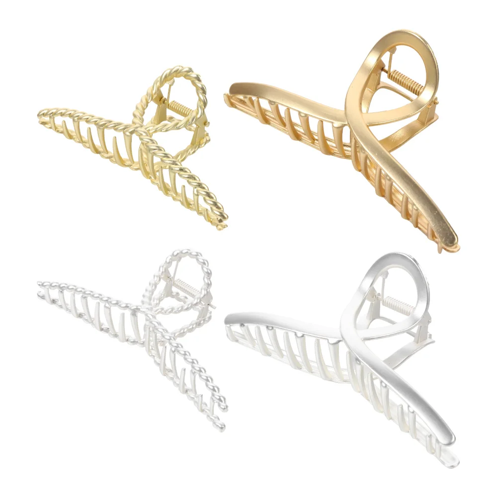

4pcs Non-slip Alloy Hair Claws Elegant Hair Clips Large Size Hair Clips