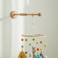 1pc baby wooden wall bed bell bracket mobile hanging rattles toy hanger baby crib mobile bed bell holder arm bracket accessories