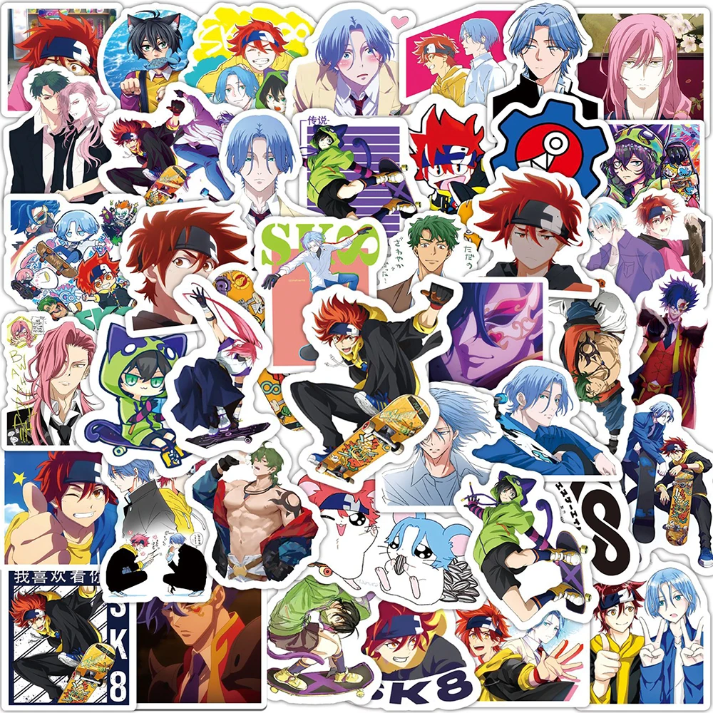 

2021 Anime SK8 The Infinity Cosplay Stickers Reki Langa Miya Adam Kawaii Waterproof Computer Trunk Sticker 50 PCS