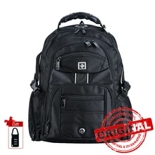 Мужской рюкзак для ноутбука 17 дюймов черная водонепроницаемая