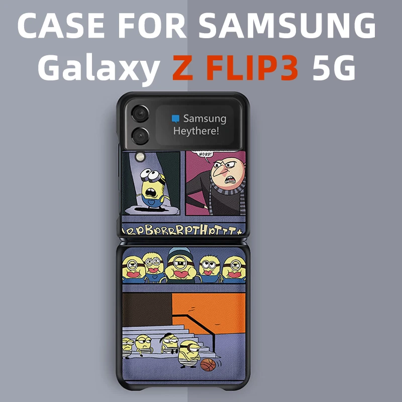

Складной чехол для телефона Samsung Z Flip3, флип-чехол из искусственной кожи с рисунком Zflip3, жесткий складной чехол Zflip3