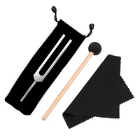 aluminum alloy tuning fork 528c 528hz pitchfork with mallet cleaning cloth carry bag