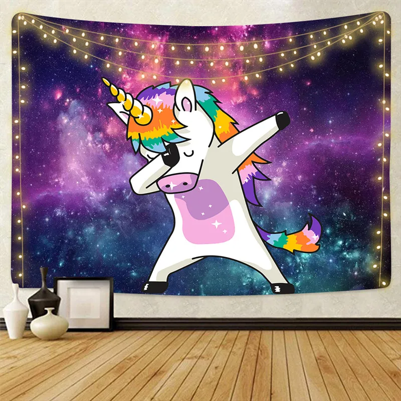 Прямая поставка гобелен с изображением животного единорога настенный хиппи
