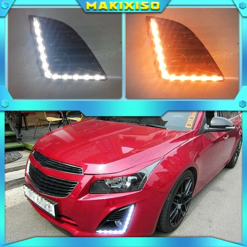 

Противотуманные фары s для Chevrolet Cruze 2013 2014 2015, светодиодные дневные ходовые огни DRL светильник фары s, передние фары s, противотумансветильник ...