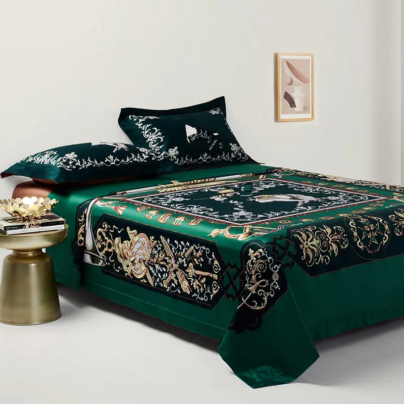 

1000TC Egyptian Cotton Bedlinen Luxury Printing Duvet Cover Pillowcase Flat Sheet Queen King Size 4pcs