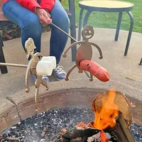 hot dog roasting tool stainless steel marshmallow roaster camp fire skewer stick adults shaped for campfire grill skewer for bbq