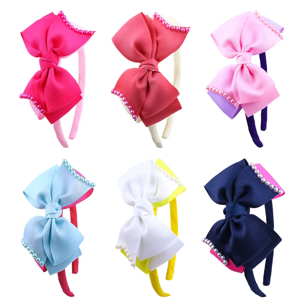Meimile детские повязки для девочек банты жемчужные новые аксессуары волос с бантом