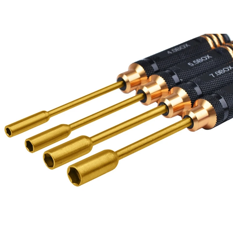 

4 Pcs Hexagonal Titanium Screwdriver Tool Wear-resisting Anti-rust Tough Allen Hex Screw Driver Hand Tool Model Tools