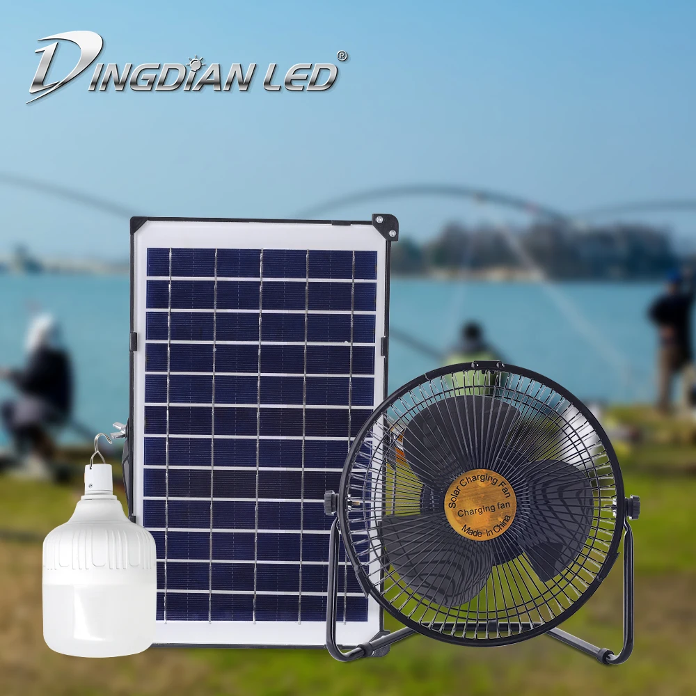 

Solar Charging Mobile Fan Light Bulb DC5V USB Rechargeable Fan 4.6W Outdoor Mini Fan Battery for Camping Carp Bivvy Fishing