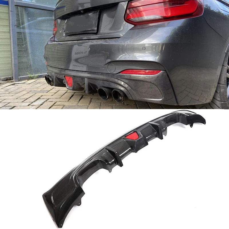 Задний диффузор для BMW F22 F23 M Sport купе 2013 - 2017 M235i M240i углеродного волокна губа на