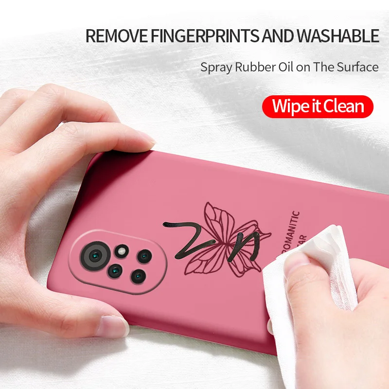 

Fashion Butterfly Pattern Phone Case For Huawei Nova 8 8Pro 8SE 7 7Pro 7SE 6 6se 5 5Pro 5Z 5I 5Ipro 4 4E Liquid Silicone Cover