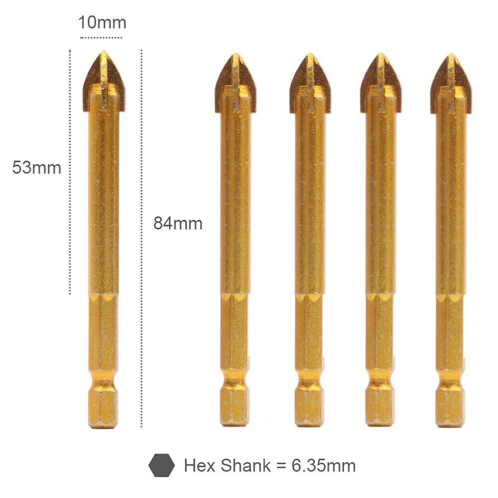 

Hexagonal Cross Handle 6/8 / 10mm Alloy Triangle Drill Bit Glass Ceramic Tile Wood Board Brick Marble Hole Opener