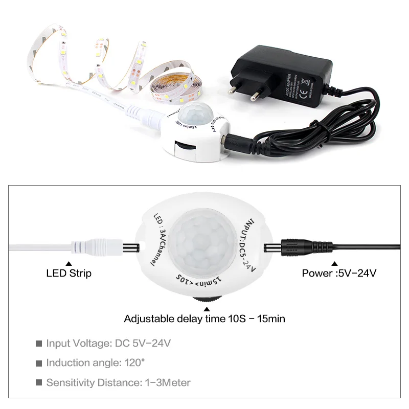 PIR датчик движения светильник Высокочувствительный DC 5 в 12 В автоматический