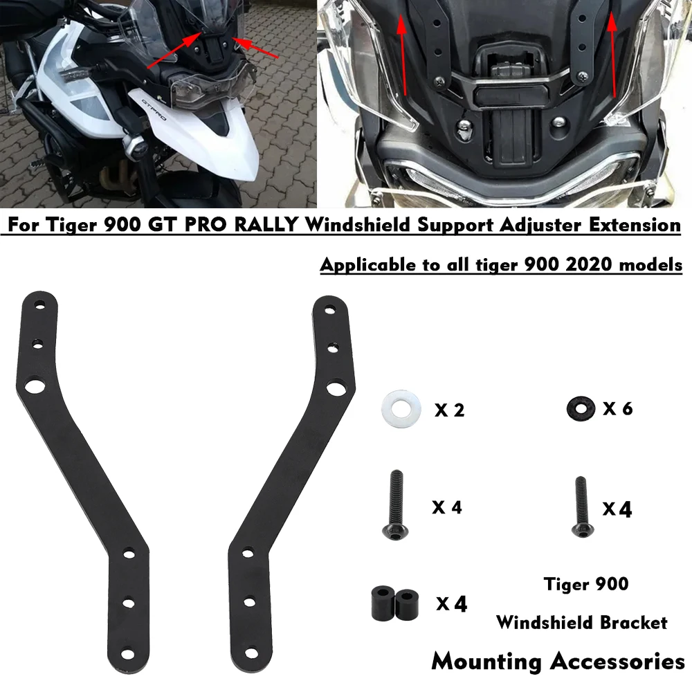 

Motorcycle Accessories For Tiger 900 Windshield Support Adjuster Extension Tiger 900 GT windshield adjustment bracket 2020