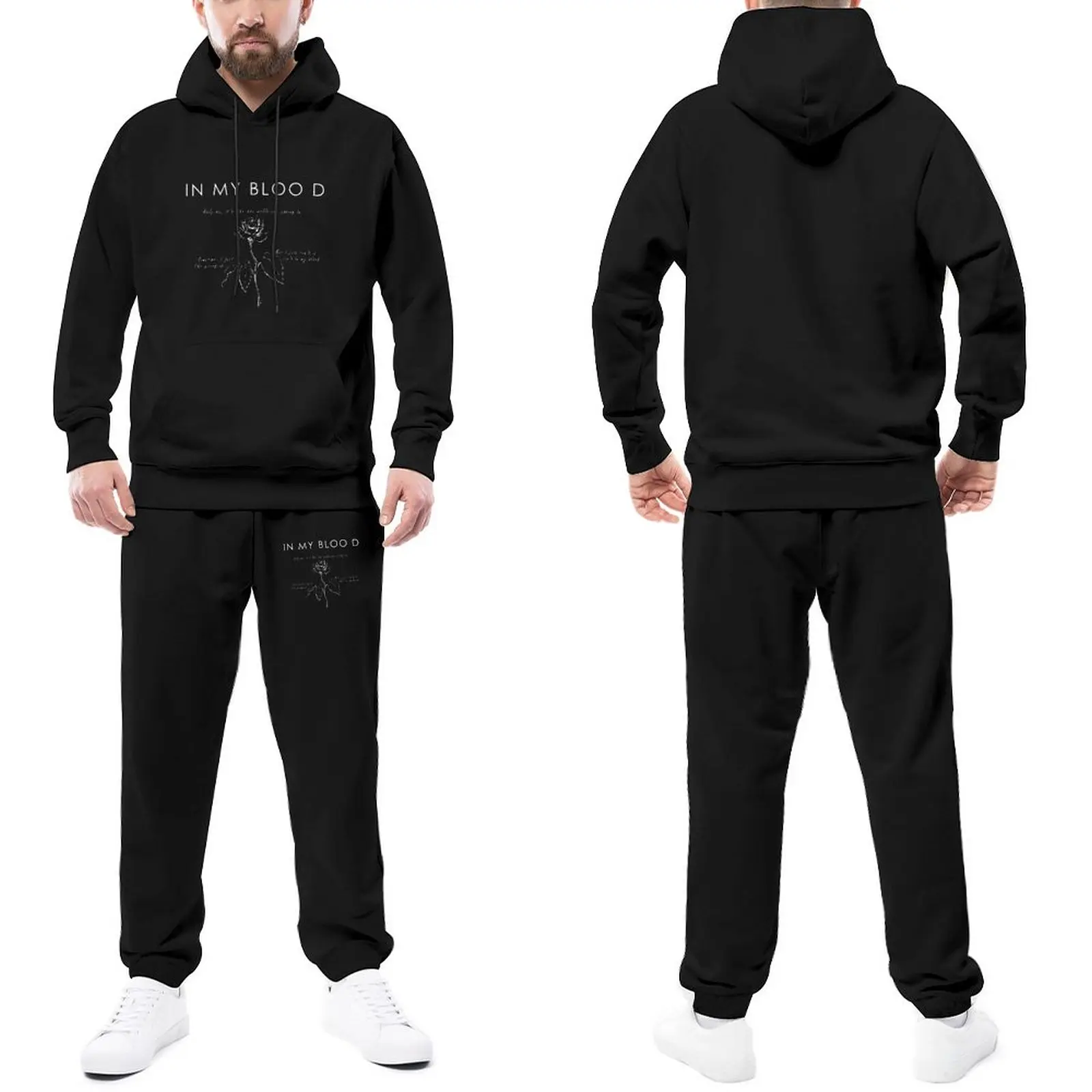 

Shawn Mendes Womens Tracksuit Set In My Blood Merchandise Fashion Sweatsuits SportSweatpants and Hoodie Set Man