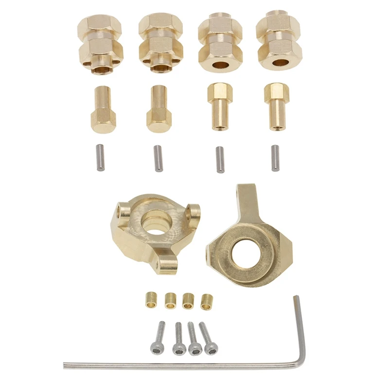 

Brass 4mm Extended 7mm Hex Wheel Hubs & Steering Cup Knuckles Set for AXIAL SCX24 1/24 RC Crawler Car Upgrades Parts