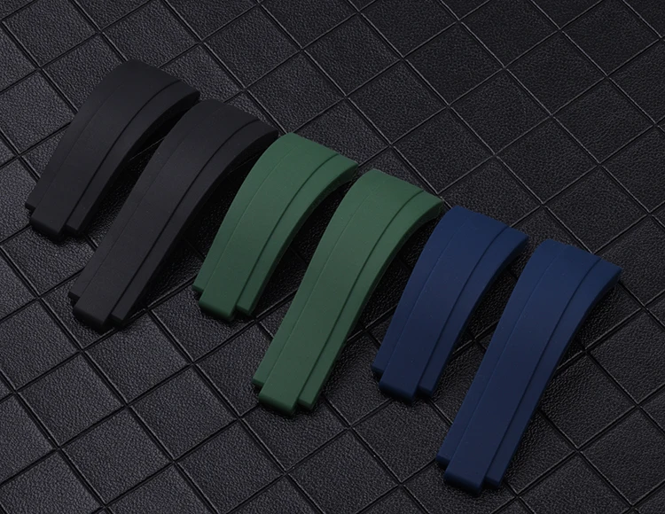 Ремешок силиконовый для часов 20 мм 21 резиновый складной браслет с пряжкой