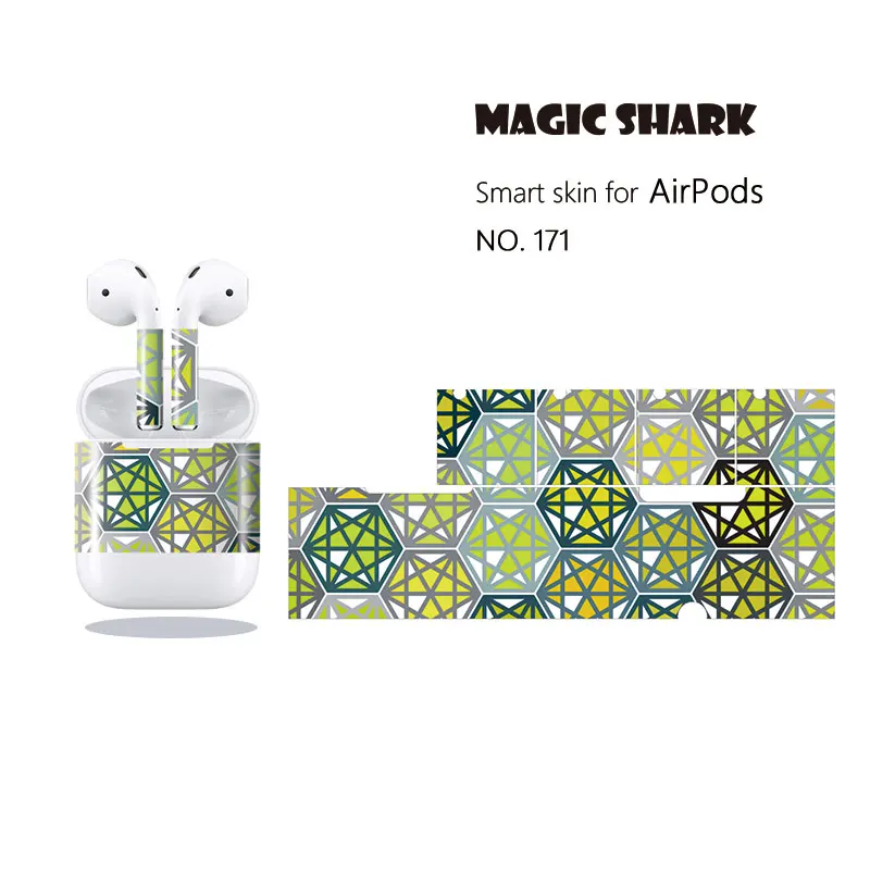 

Magic Shark 2019 Fashion Dot Cell Shockproof Ultra Thin PVC Sticker Cover Case Film for Airpods Apple Earphone