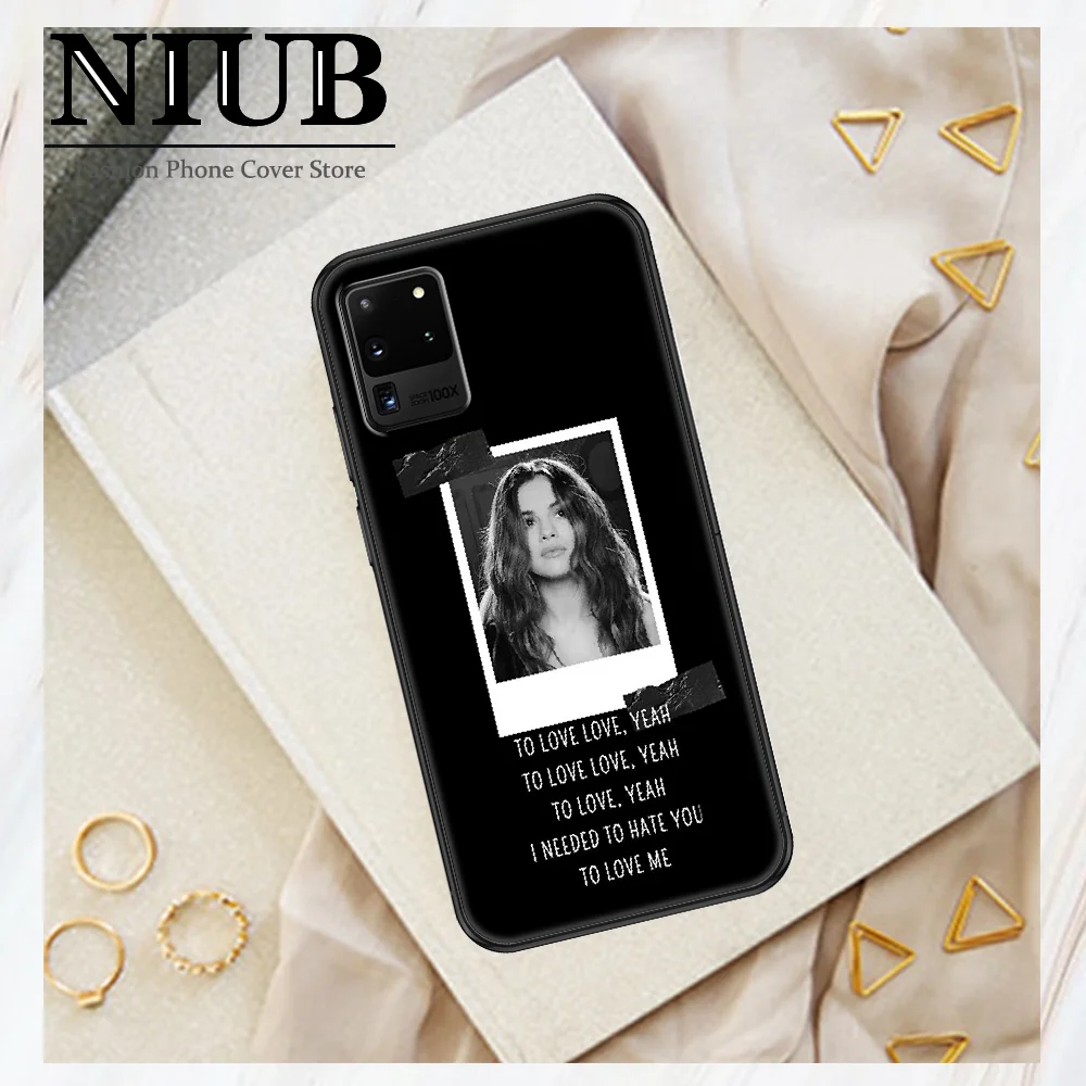 Чехол Selena Gomez для Samsung Galaxy Note 4 8 9 10 20 S8 S9 S10 S10E S20 Plus UITRA Ultra с черным рисунком чехол из