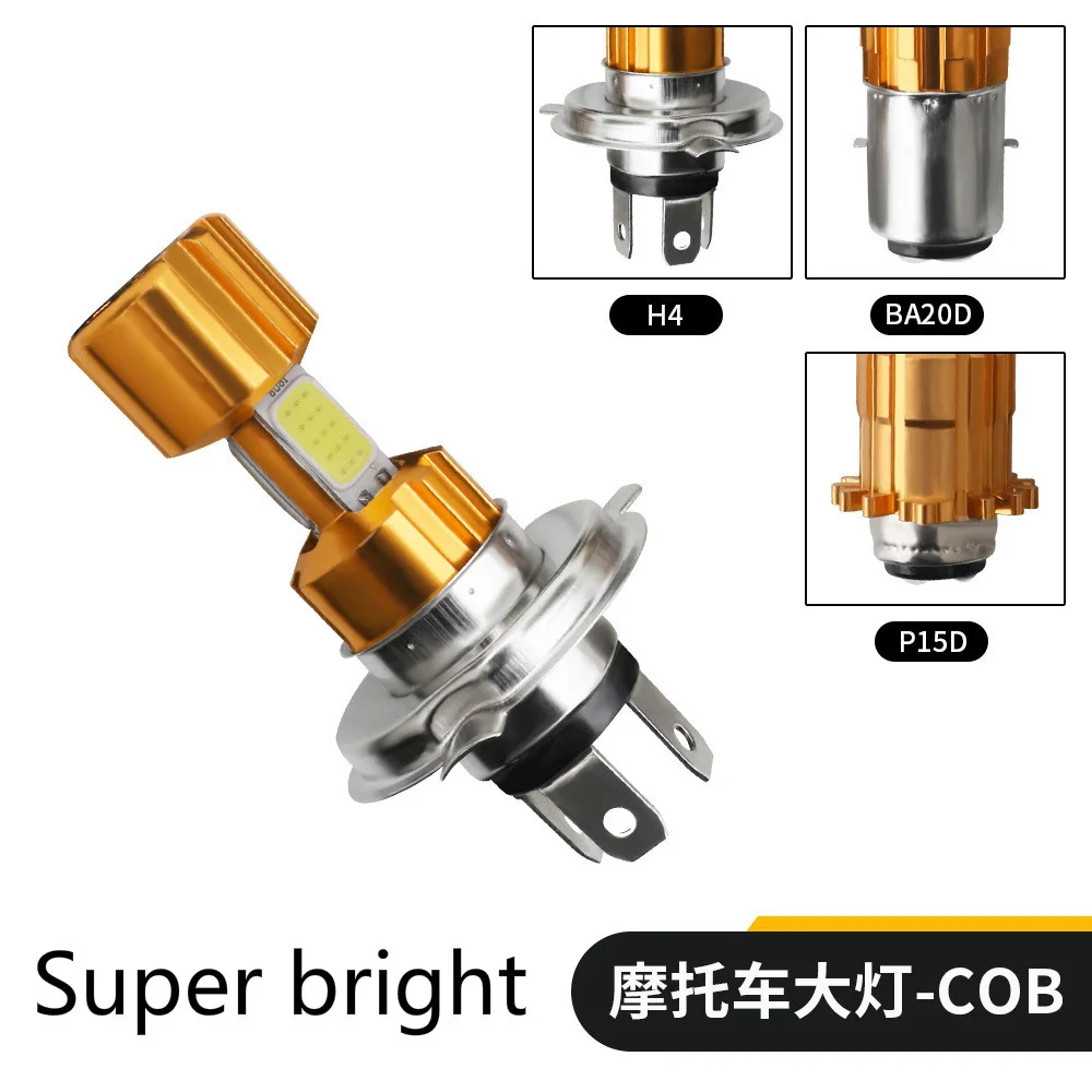 

Motorcycle Lamp P15d Ba20d Single Claw Three Side, Double Claw H4 Three Side Luminous Cob Headlamp Retrofitting Headlamp LED 12V