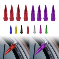 4pcs universal aluminum car styling tunning car tire valve stem cap spike shaped metal dust covers lid for bicycle motorcycle