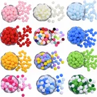 100 шт 152025 мм Мини Мягкие помпоны многоцветные пушистые плюшевые шарики для дома ручной работы DIY шитье ремесло украшение для свадебной вечеринки