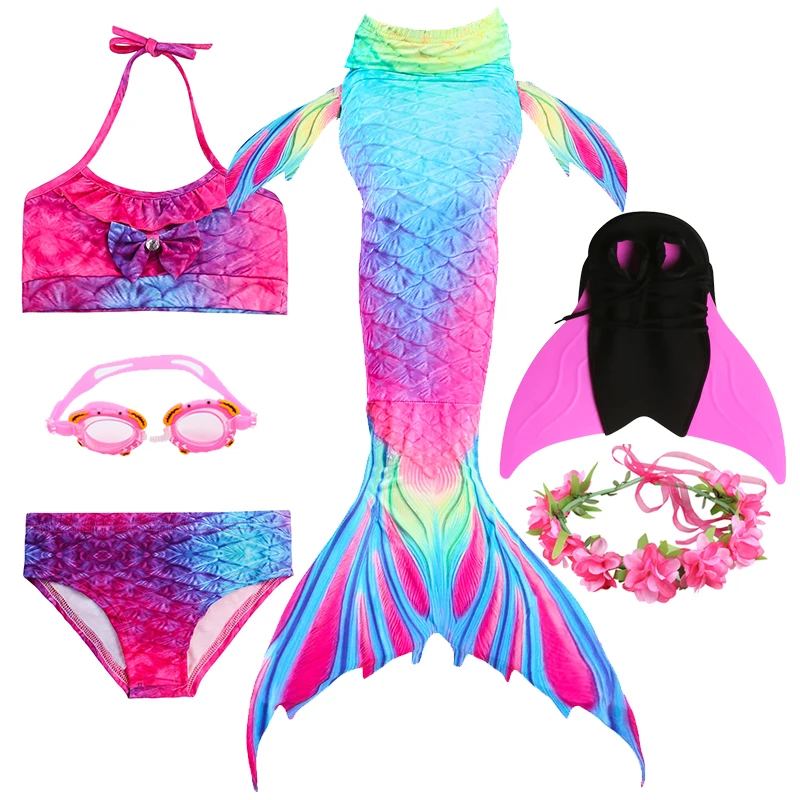 Package list 1 DH02 Детский купальный костюм русалки, бикини для девочек, хвост русалки, купальный костюм, детская одежда, Раздельный купальник, хвост русалки, одежда для купания - Цвет: Package list 1 DH02