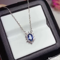 kjjeaxcmy boutique jewelry 925 sterling silver inlaid natural sapphire womens pendant necklace supports detection classic