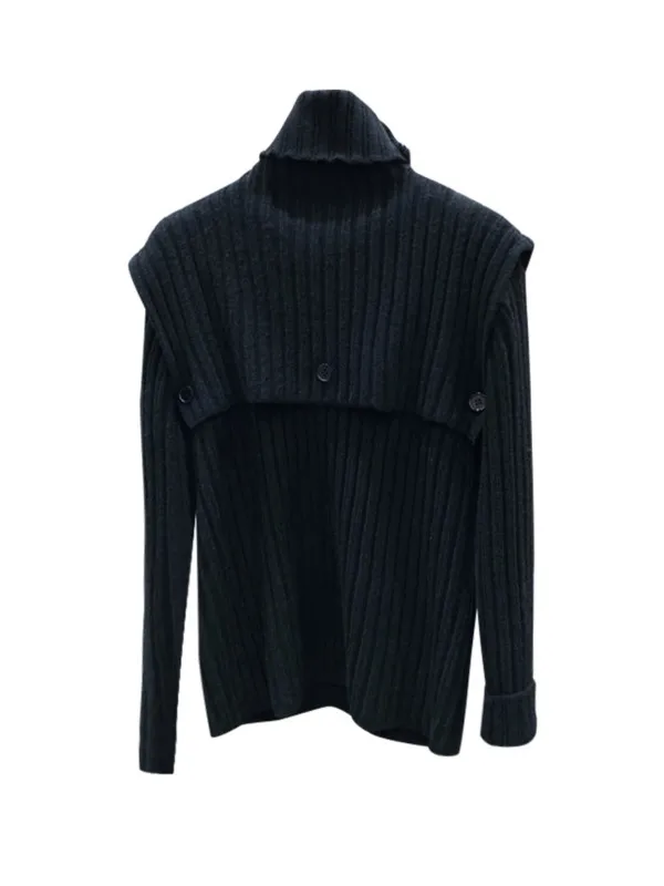 

Fashion Detachable Turtleneck Shawl Cape Sweater Pullover Slim Two Ways To Wear Sweaters for Women Spring 2021