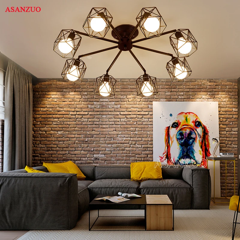 Ретро винтажный промышленный американский кантри железная клетка потолочный