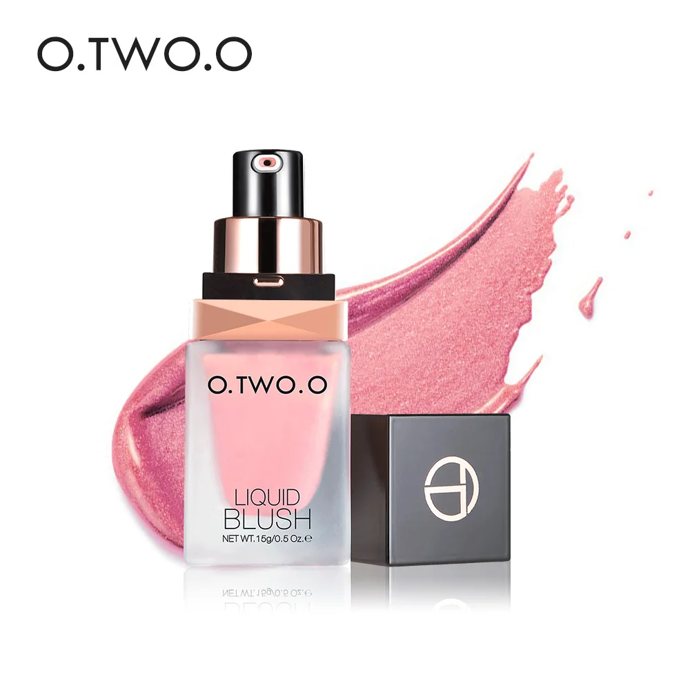 

O.TWO.O Makeup Liquid Blusher Sleek Silky Paleta De Blush Color Lasts Long 4 Color Natural Cheek Blush Face Contour Make Up