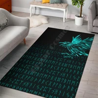 viking style area rug the raven of odin rune cyan 3d printed rugs mat rugs anti slip large rug carpet home decoration