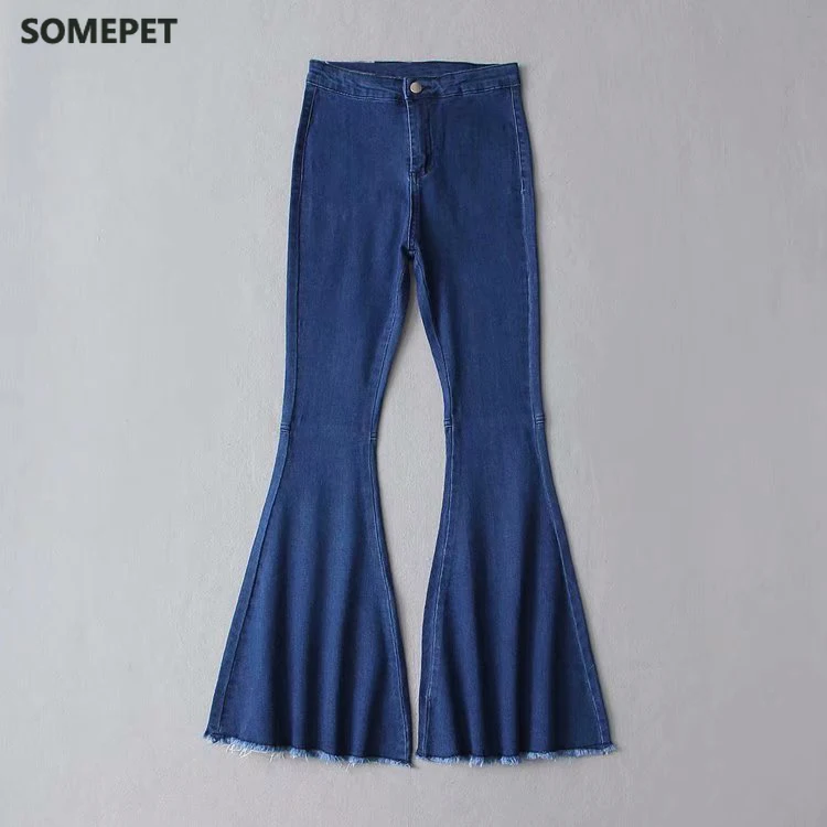

Women New Autumn Winter High Waist Jeans Mom Stretch Female Flare Jeans For Women Wash Denim Plus Size Wide Leg Skinny Jeans