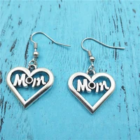 heart mom charm creative earringsvintage fashion jewelry women christmas birthday gifts accessories pendants zinc alloy