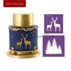 Трафареты для украшения торта в виде рождественской елки, тканевые сетчатые трафареты, свадебная форма для помадки, торта, инструмент для украшения тортов, кухонные аксессуары