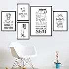 Настенная Картина на холсте в скандинавском стиле для ванной и туалета