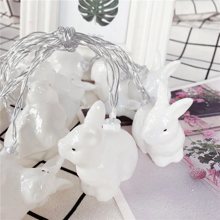 Пасхальный декор в виде милого кролика гирлянды светодиодные светильник Фея