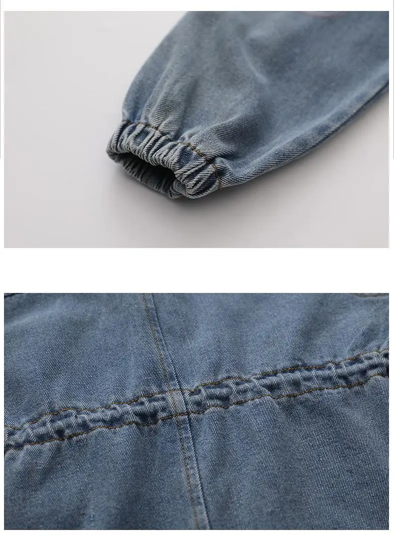 

Fashion Denim Jacket 2020 New Embrodiery Hooded Girls Coat Long Outerwear Single-breasted Trench Coat Children Jeans Casual Tops