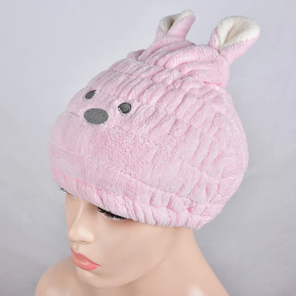 Мультяшная микрофибра полотенце для волос тюрбан шапка быстрой сушки домашние