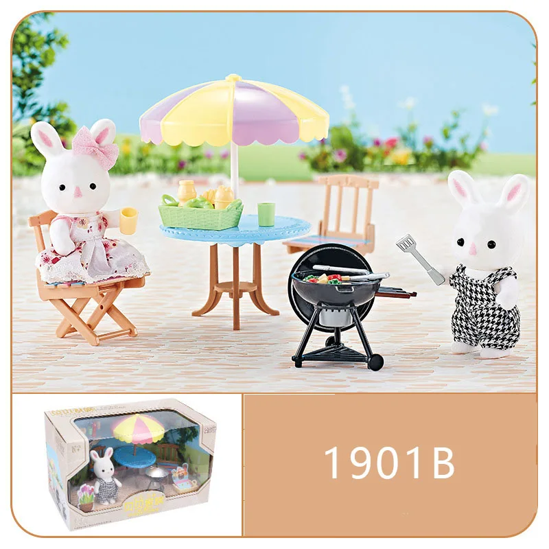 1901B Beibei семейный игровой дом кролик мороженое автомобиль Десерт Дом Darbecue магазин имитационная модель детский игровой дом игрушка девочка подарок - Цвет: 1901B