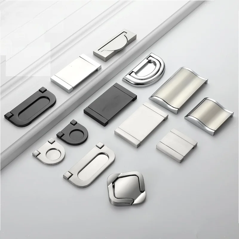 

Zinc Alloy Cabinet Knobs and Handles Tatami Hidden Door Handles Kitchen Handles Black Drawer Knobs Furniture Handle Hardware