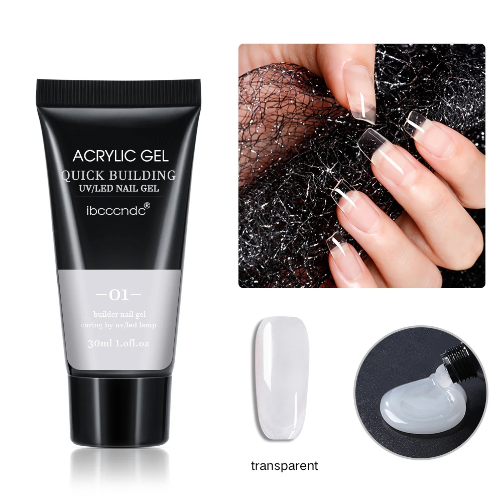 30 г акриловый поли гель для ногтей розовый наращивания быстрого набор 20 цветов