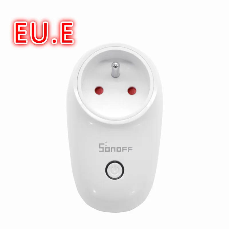 Sonoff S26 Базовая WiFi умная розетка монитор питания EU/US/UK/CN/AU пульт дистанционного управления домашняя умная розетка работает с Google Home Alexa IFTTT - Цвет: EU E