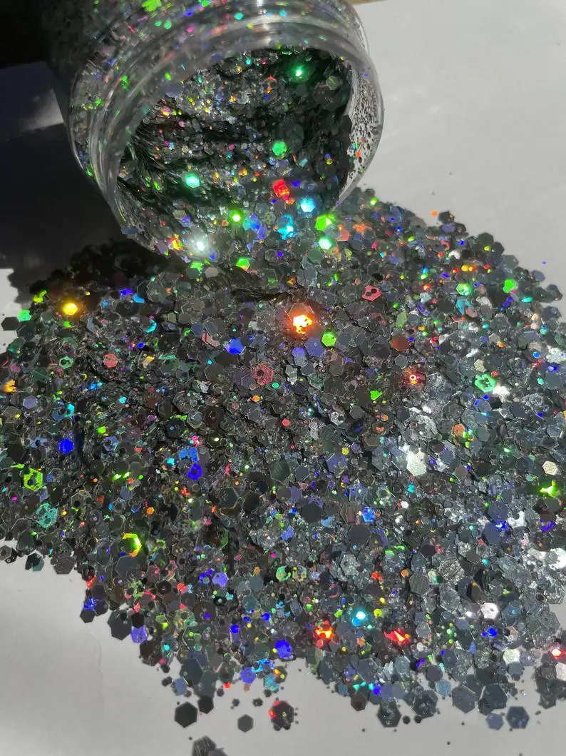 Лак для ногтей 50 г Смешанные шестигранные формы массивные блестки 12 цветов