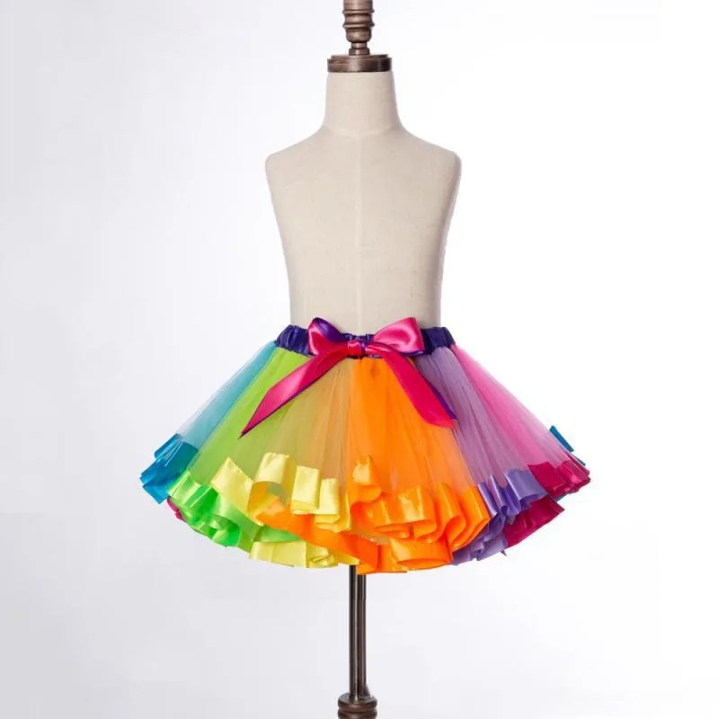 

Tutu Skirt Baby Girl Skirts Princess Mini Pettiskirt Party Dance Rainbow Tulle Skirts Kids Girls Clothes Children Clothing