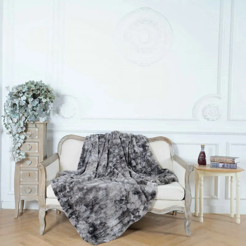 Роскошное Одеяло из искусственного меха теплое меховое одеяло для кровати