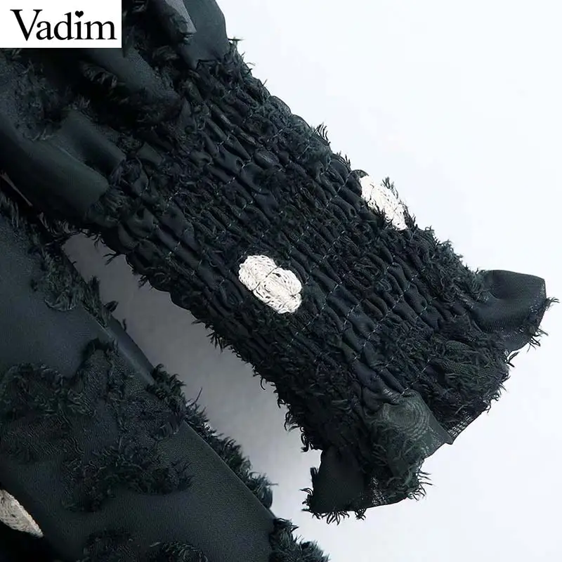 Женское элегантное платье vadim офисная одежда миди с длинным рукавом в горошек