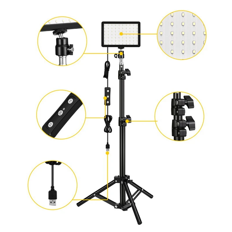 

LED Video Light USB Portable Fill Light, Adjustable Tripod, Used in Photo Studios, Video Conference Lights