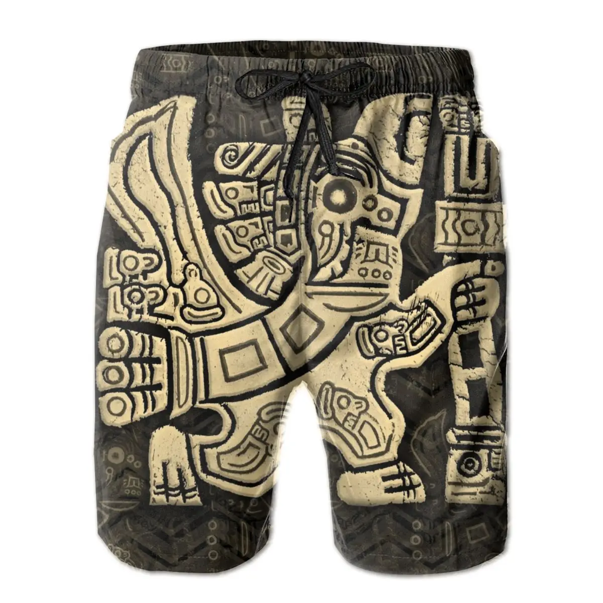

Мужские штаны, пляжные плавки для серфинга с ацтекским орлом, спортивные быстросохнущие сетчатые повседневные шорты с графическим рисунко...